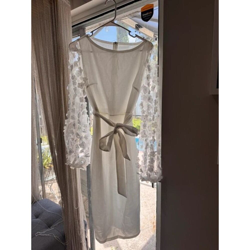 White floral bridal dress